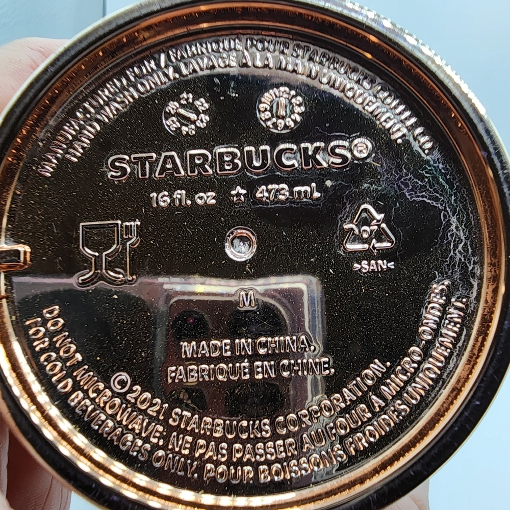 Starbucks 2023 Winter Holiday Jeweled 16oz Tumbler Cup Rose Gold *no lid/straw* - Picture 4 of 4